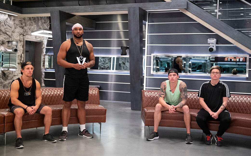 Dane, Anthony, Damien and Kyra at POV ceremony.