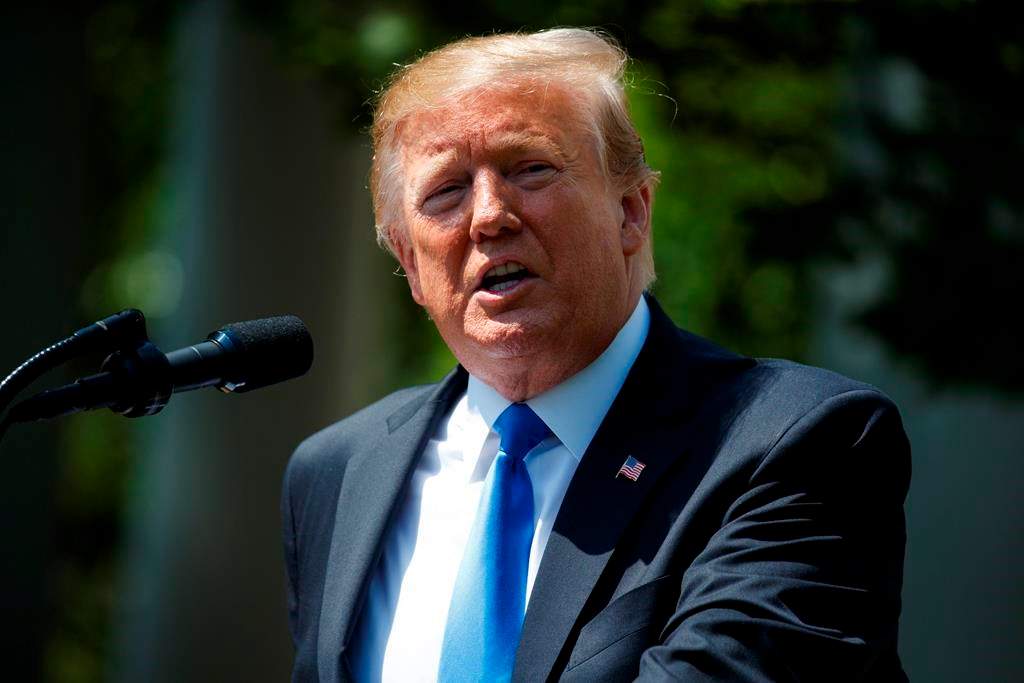 President Donald Trump speaks during a National Day of Prayer event in the Rose Garden of the White House, Thursday, May 2, 2019, in Washington.