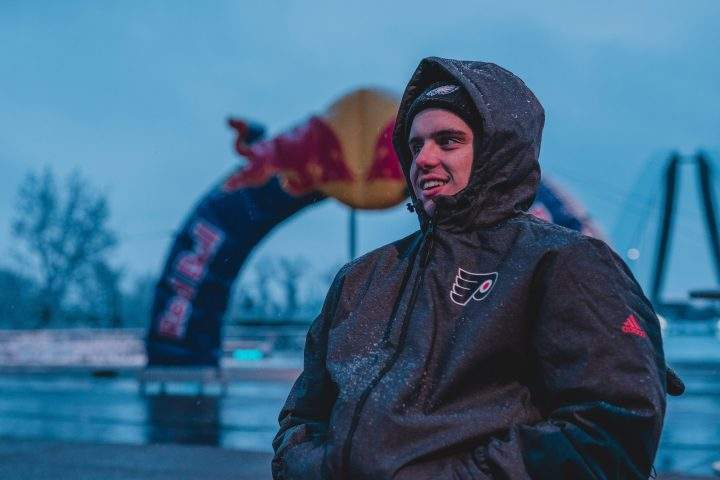 Alberta's Ryan Straschnitzki, Humboldt crash survivor, participates in the Wings for Life World Run early Sunday morning in Calgary.
