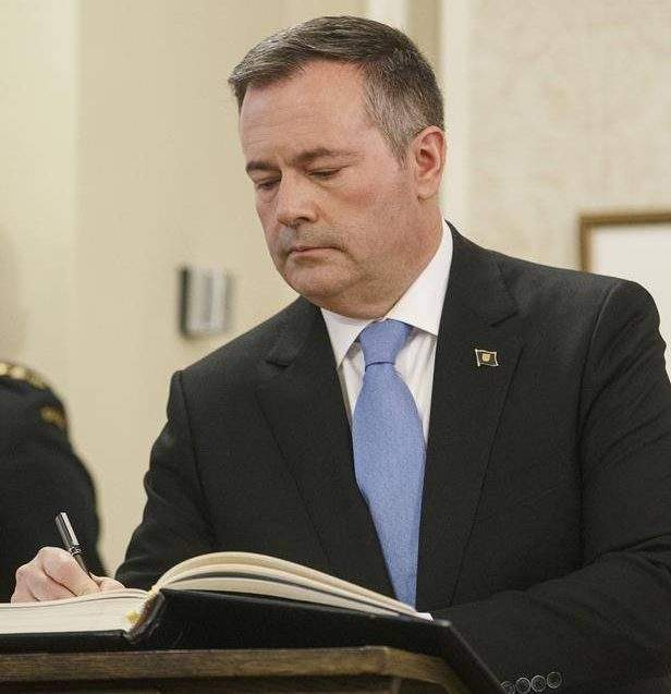 Jason Kenney is sworn in as premier of Alberta in Edmonton on Tuesday, April 30, 2019.