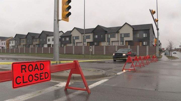 Calgary police blocked off a road in the northeast as officers investigated a fatal vehicle crash Saturday morning.