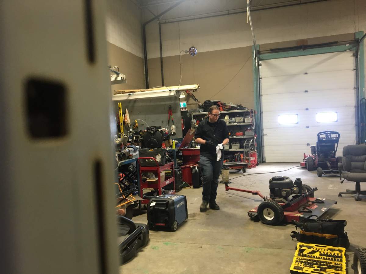 Tim Skyrie working in the shop.