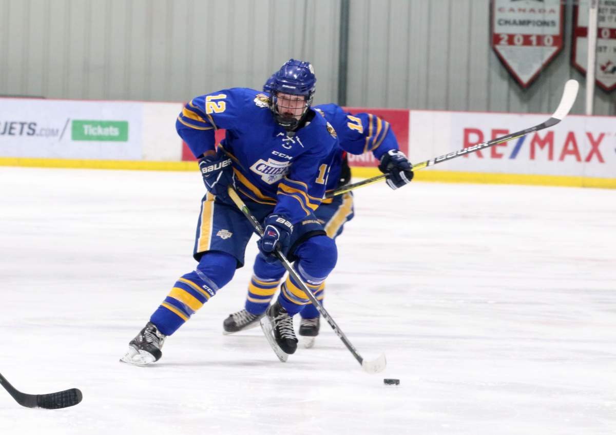 Yellowhead Cheifs Forward Conor Geekie, who was the 2nd overall pick of the 2019 WHL Bantam Draft in Red Deer on Wednesday by the Winnipeg Ice.