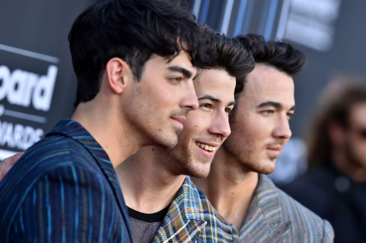 (L-R) Joe Jonas, Nick Jonas, and Kevin Jonas of Jonas Brothers attend the 2019 Billboard Music Awards at MGM Grand Garden Arena on May 1, 2019, in Las Vegas, Nev.