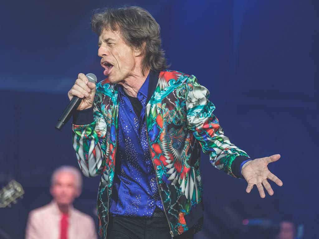 Mick Jagger from The Rolling Stones performs live on stage at Twickenham Stadium on June 19, 2018, in London, England.