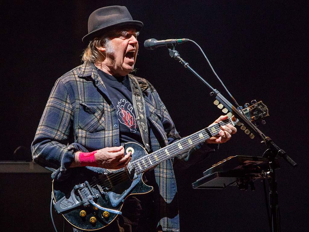 Neil Young performs on Day 2 of Festival d'Ete de Quebec on July 6, 2018 in Quebec City.