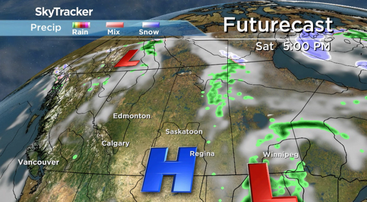 High pressure will bring back sunshine on Saturday.