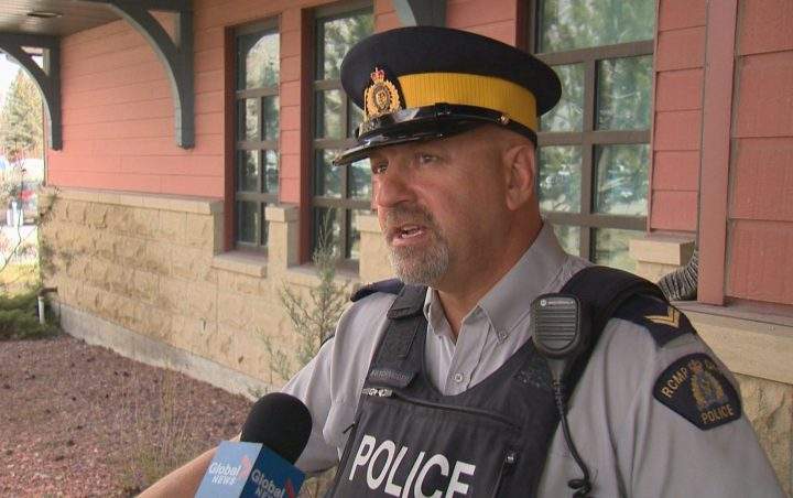 Cpl. Blair Schneider said officers attempted to stop two stolen vehicles in Okotoks on Tuesday, but they sped off and parted ways.