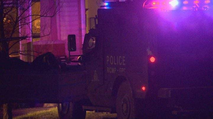 There was a large police presence outside a High River home on Tuesday night.