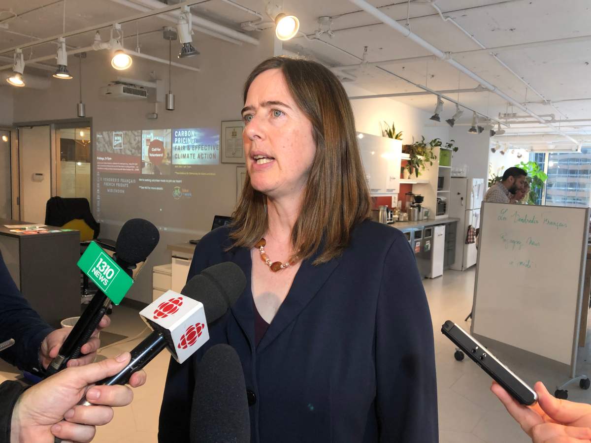 Sally McIntyre, general manager of the Mississippi Valley Conservation Authority, speaks to reporters after a closed-door meeting in Ottawa hosted by the provincial flooding task force.