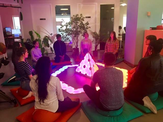 A meditation session.