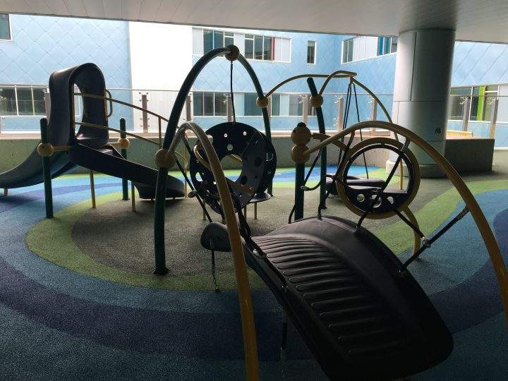 Outdoor play area at the Jim Pattison Children’s Hospital.