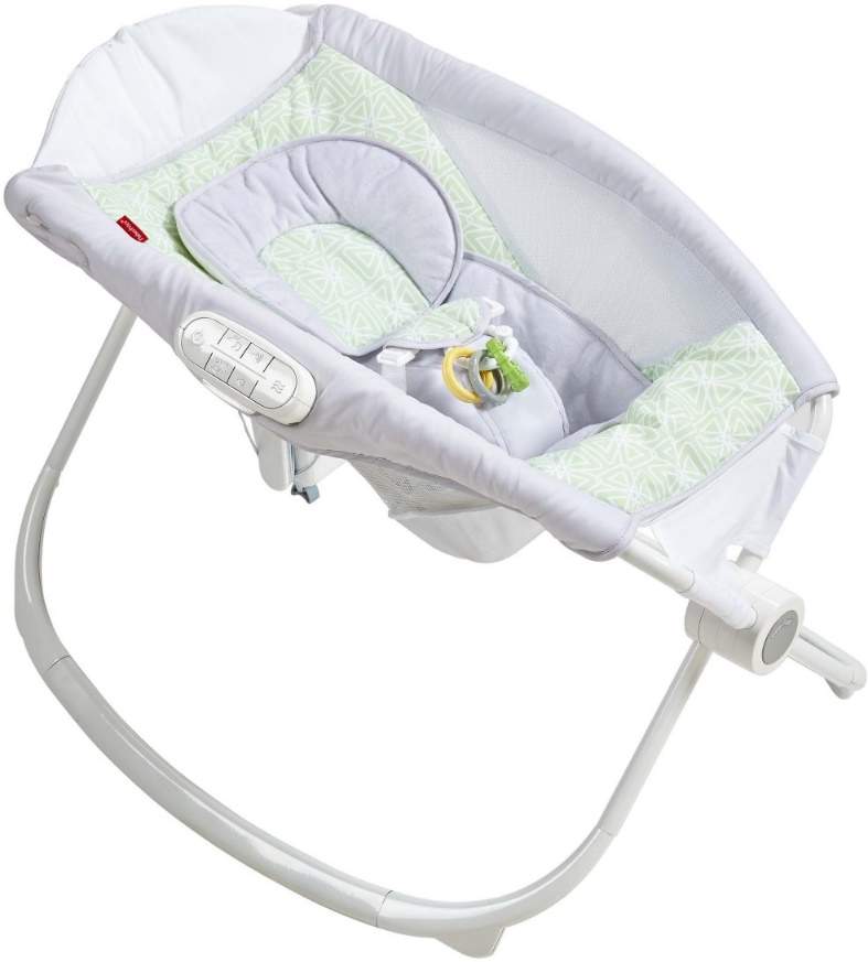 Fisher-Price Deluxe Newborn Auto Rock ‘n Play Sleeper with SmartConnect, Isle Stone: