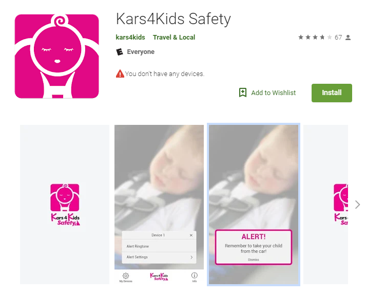 The Kars4Kids Safety app on Google Play.