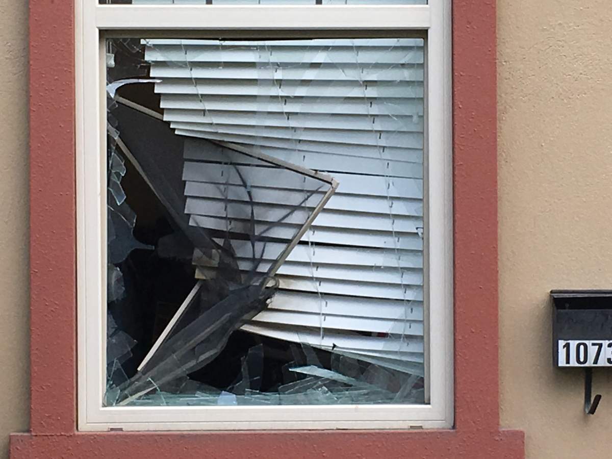 A close-up of the residence where the search warrant was executed.