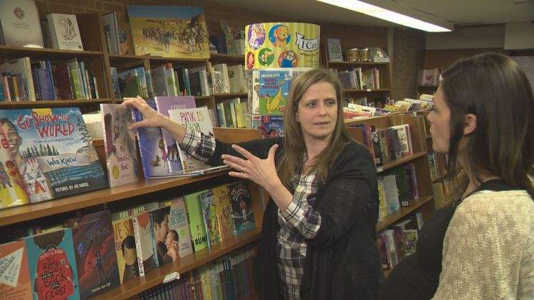 Kelly Dyer, Manager at Audreys Books in downtown Edmonton is shown in this photo from May 2019.