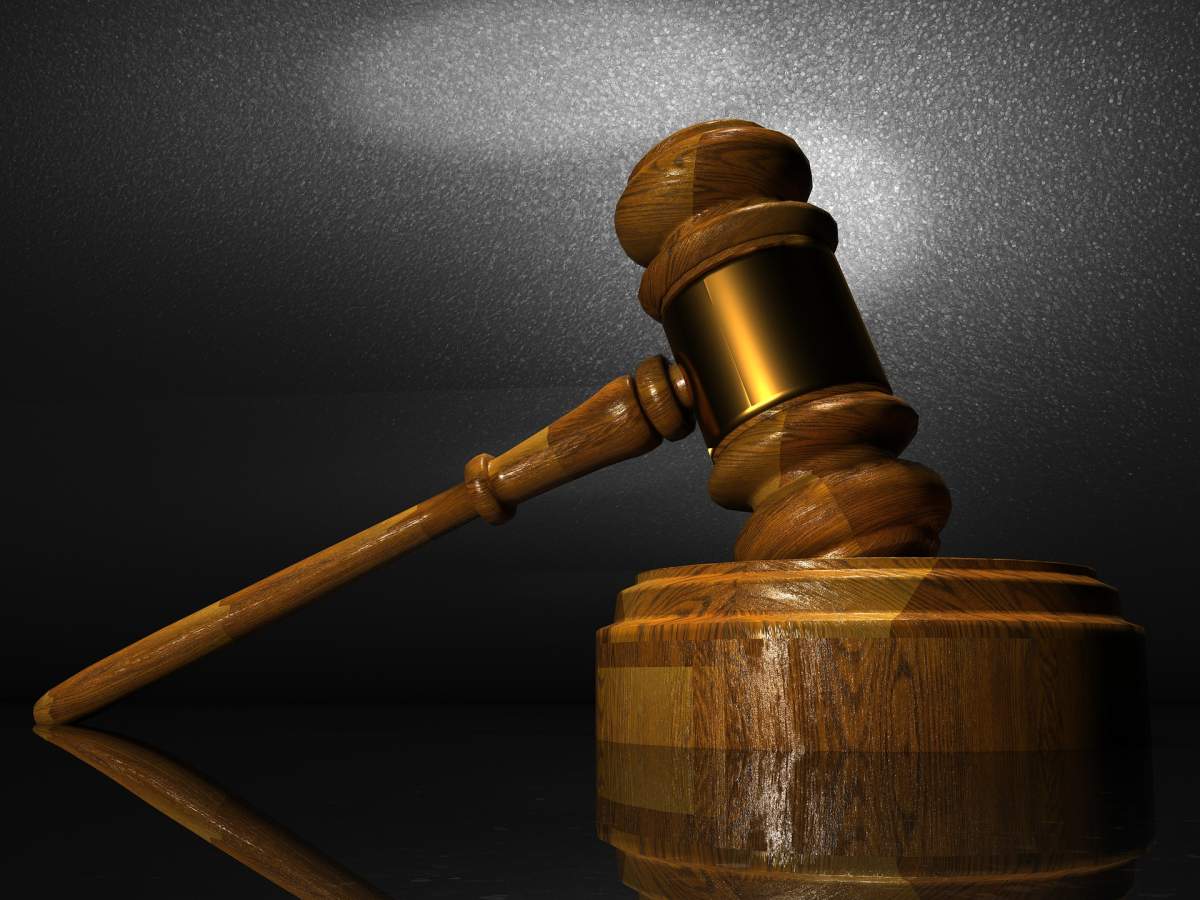 A gavel in on a desk.