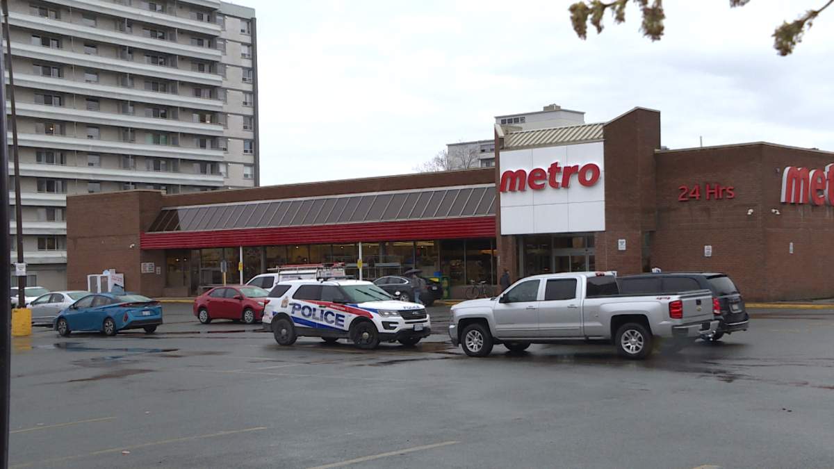 A violent assault at the Metro at Princess and Barrie streets sent one man to hospital early Wednesday morning.