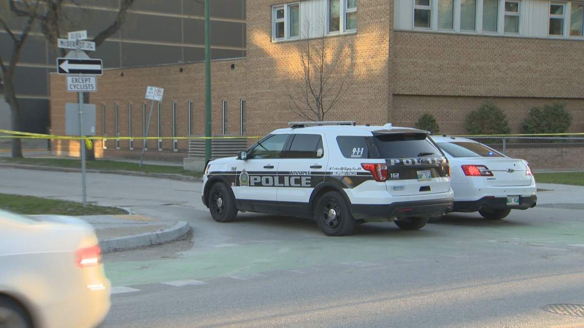 Police were on scene at the corner of Olivia Street and McDermot Avenue Wednesday night.