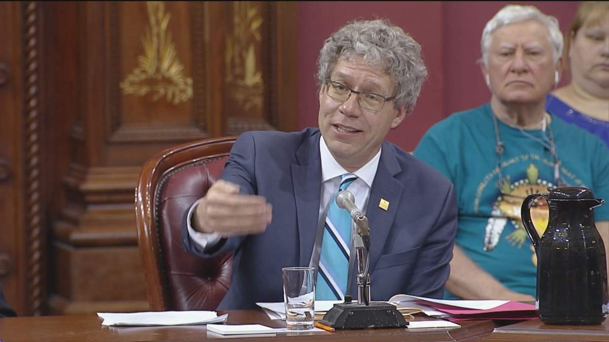 In this file photo, the Quebec English School Board Association's Executive Director, Russell Copeman speaks in Quebec City on Tuesday May 14, 2019.