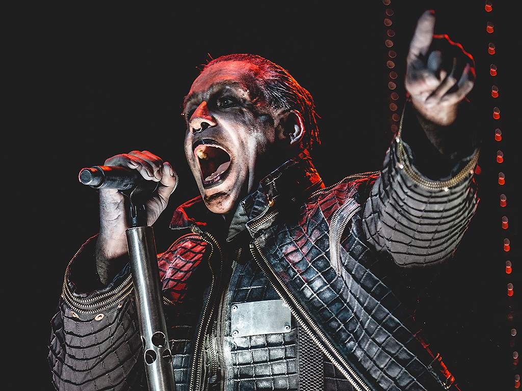 Rammstein singer Till Lindemann in concert at the Autodromo Nazionale Monza. Monza, Italy in June 2016.