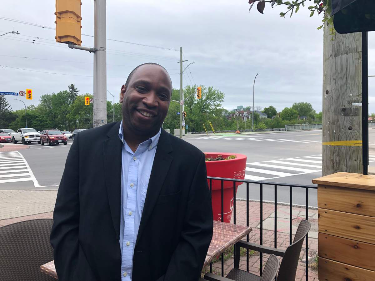 Rideau-Rockcliffe Councillor Rawlson King is pictured at an intersection in his ward on Monday, May 27, 2019.