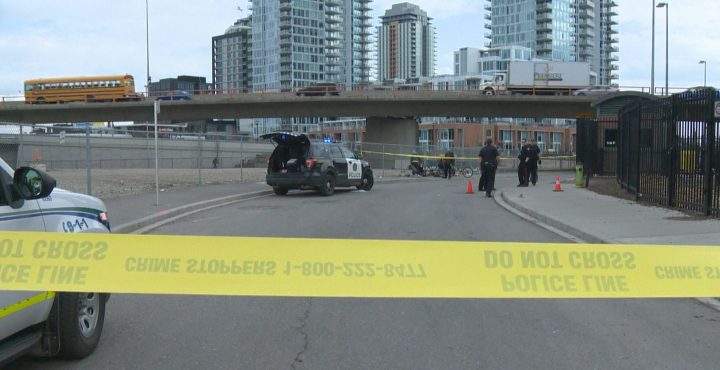 Calgary police responded to reports of a shooting on Riverfront Avenue on Monday, May 6, 2019.