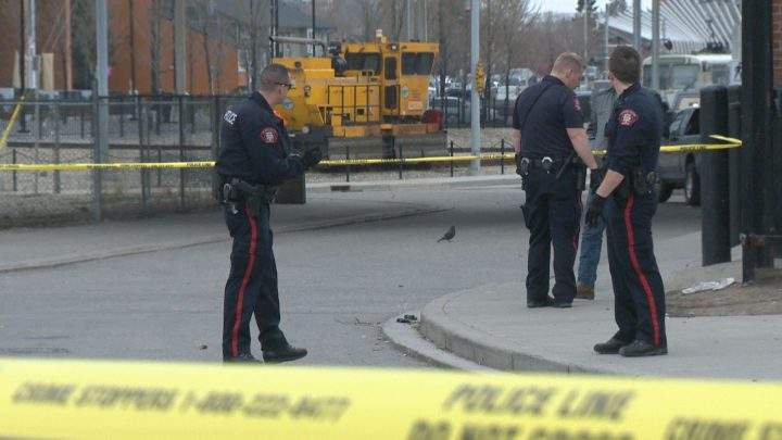 Calgary police responded to reports of a shooting near Riverfront Avenue on Monday, May 6, 2019.