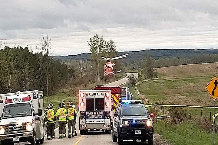 Charges are pending after a vehicle rollover in Innisfil left a man with critical injuries.