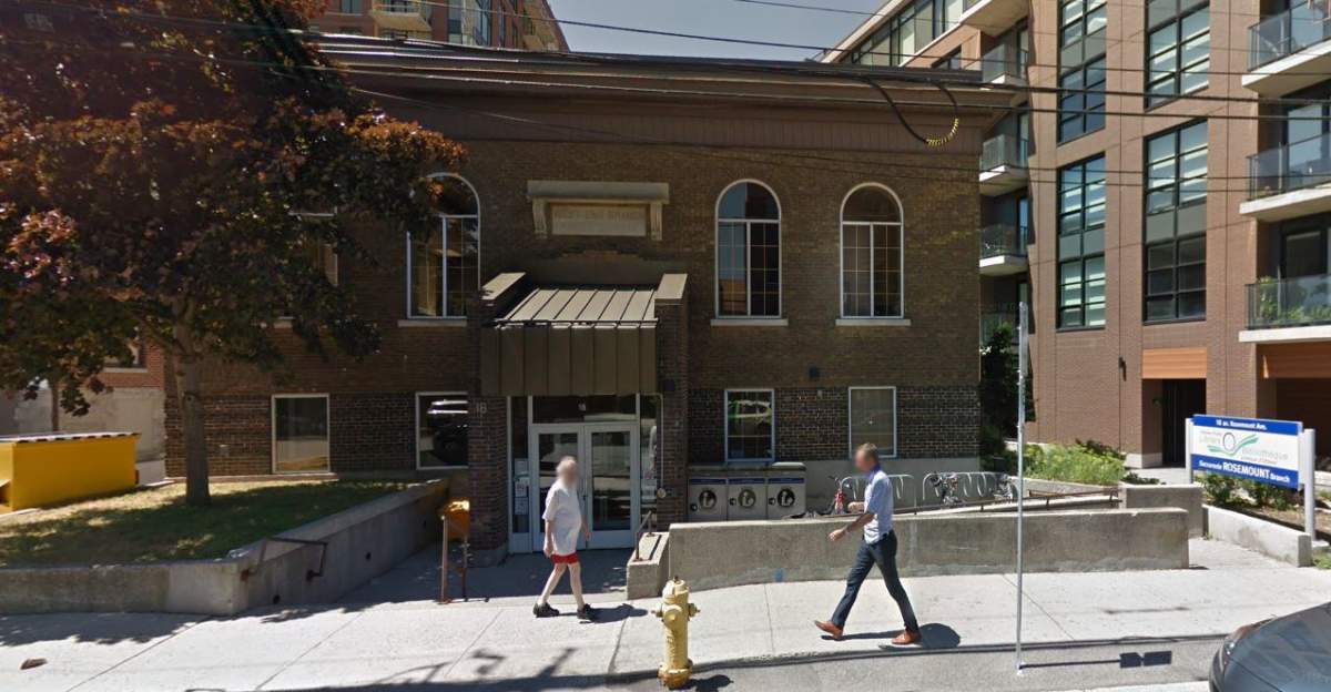 A Google Maps screen capture of the Ottawa Public Library's branch on Rosemount Avenue. The branch, the oldest library facility in the national capital, is closing for major renovations starting on June 3 and is expected to reopen in spring 2020.