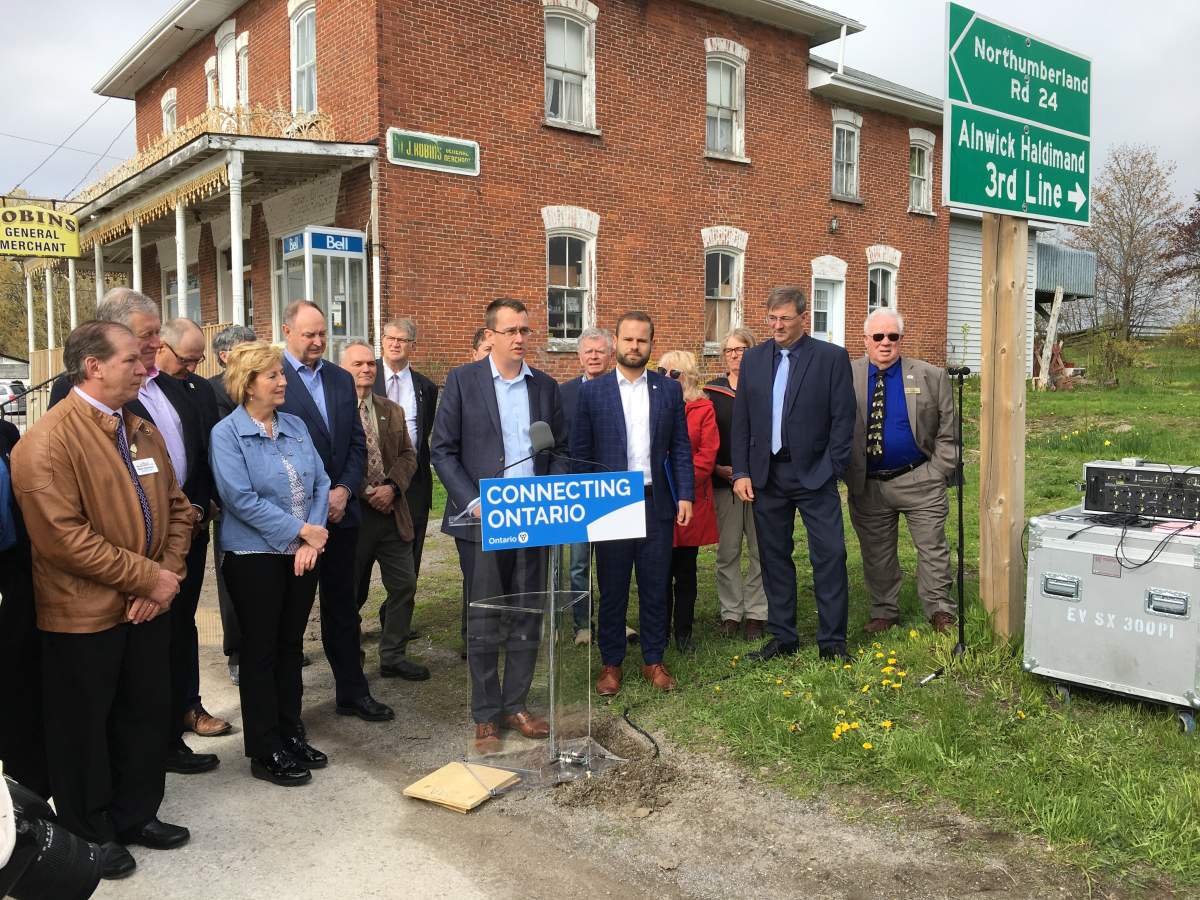 Minister of Infrastracture Monte McNaugthon announced $71 million for the Eastern Ontario Regional Network to improve cellular and broadband service in eastern Ontario.