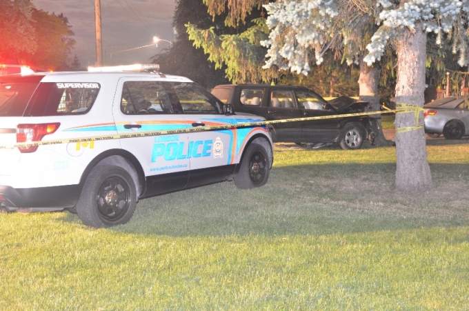 The SIU says the Subaru crashed into a tree on the front lawn of a property on North Vernon Avenue on June 2, 2018.