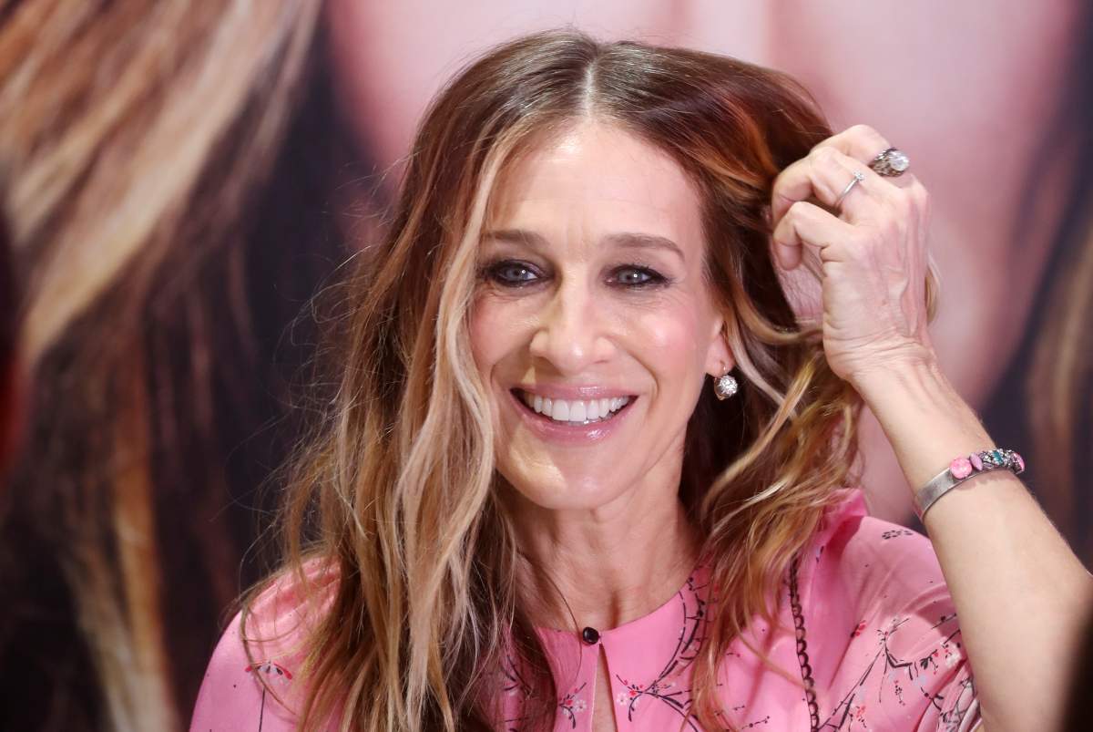 Actress Sarah Jessica Parker seen during a signing session after a presentation of a new perfume in Russia. 