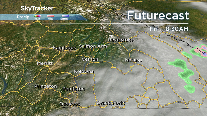 There could be a few clouds in the Okanagan early Friday, but they will quickly slide out during the day.