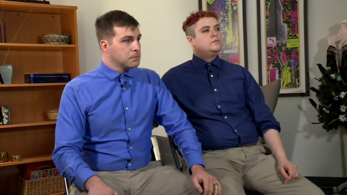 Thomas Deliva was diagnosed with ADHD just months into the job. He says, the RCMP ‘decided to discharge me knowing that I had medical issues without seeking proper accommodation.’ Deliva, left, is pictured here with his spouse Jess Marcotte.