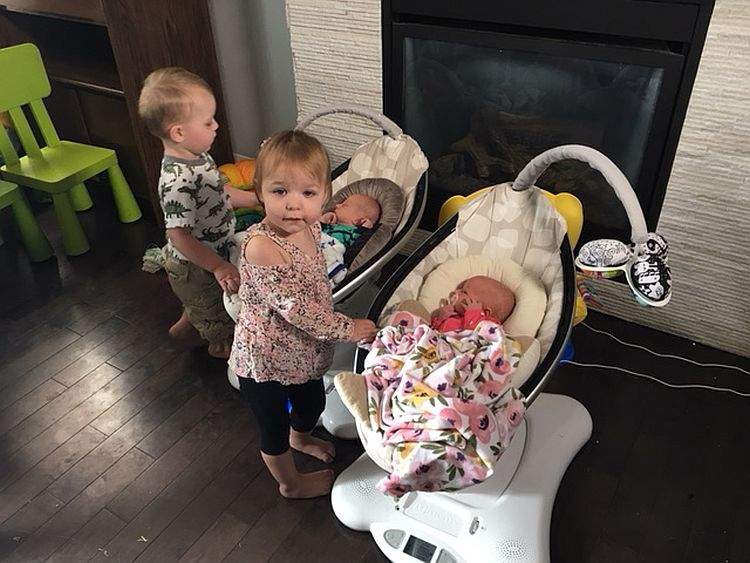 Megan and Justin's two sets of fraternal twins were born less than two years apart. 