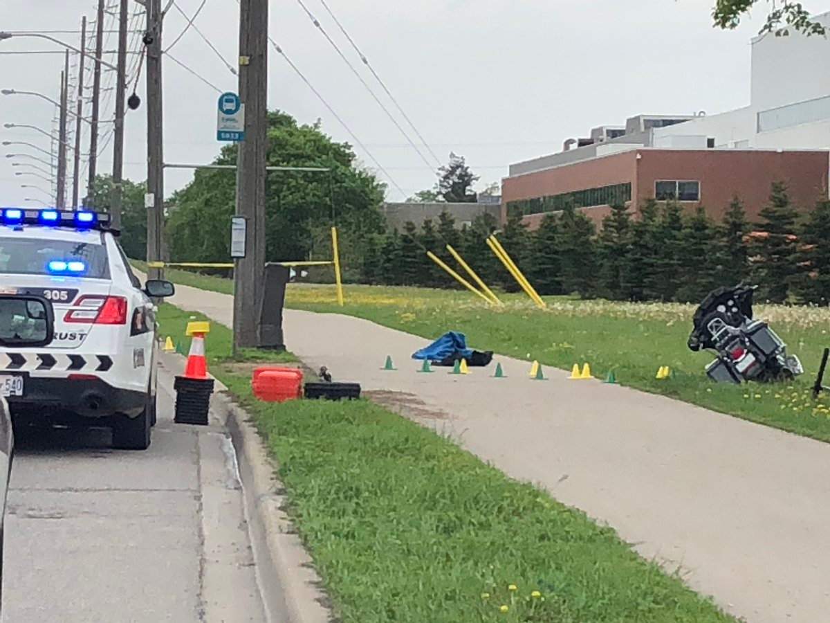 Guelph police say a man suffered "life-altering" injuries following a motorcycle crash on Woodlawn Road on Thursday.