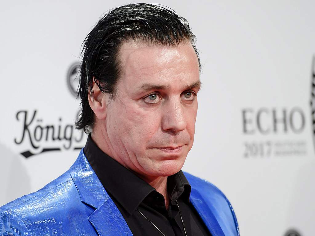 Till Lindemann, singer of German metal band Rammstein, poses on the red carpet of the 26th Echo 2017 music awards ceremony in Berlin, Germany, on April 6, 2017.