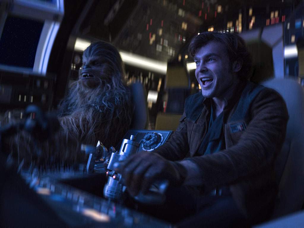 In a photo from 'Solo: A Star Wars Story,' (L-R) Joonas Suotamo as Chewbacca and Alden Ehrenreich as Han Solo.