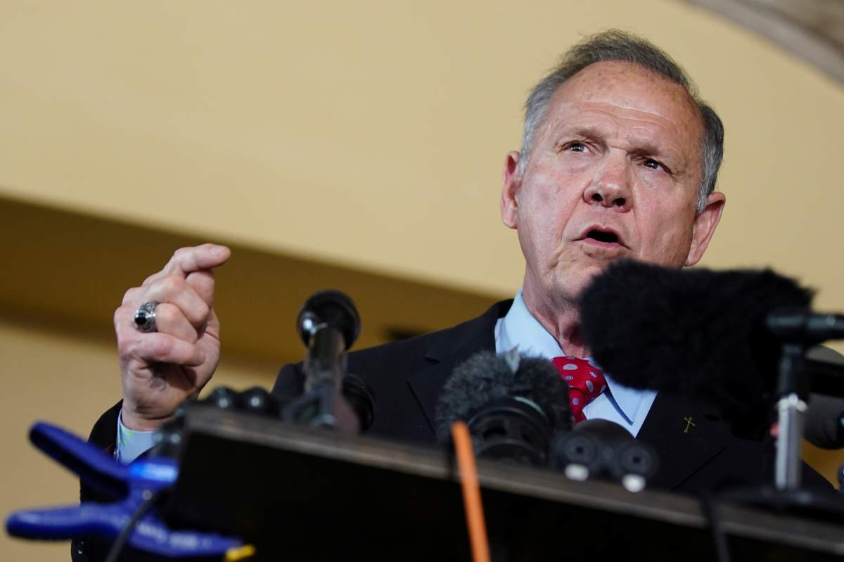Roy Moore speaks at a news conference announcing his candidacy for U.S. Senate in Montgomery, Alabama, U.S. June 20, 2019.