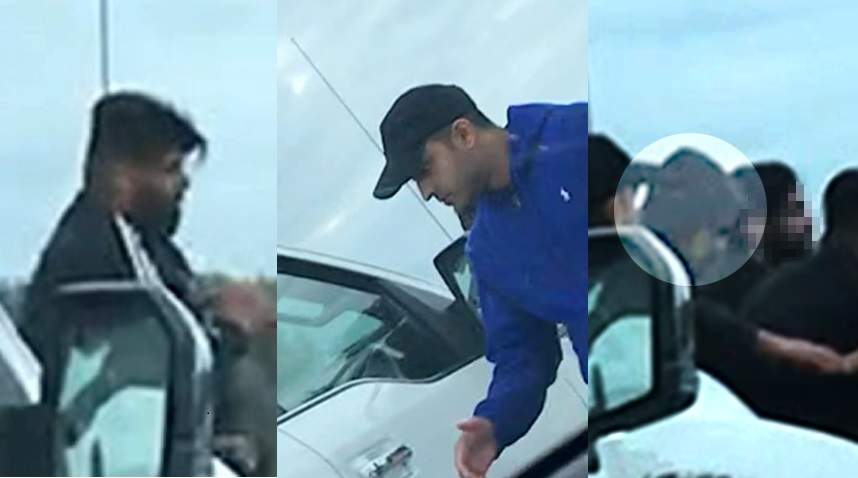 Suspects one, two and three in an alleged assault in the middle of  the Fraser Highway earlier this month.
