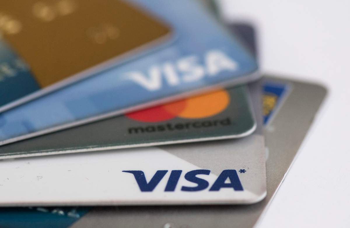 Visa and Mastercard credit cards.