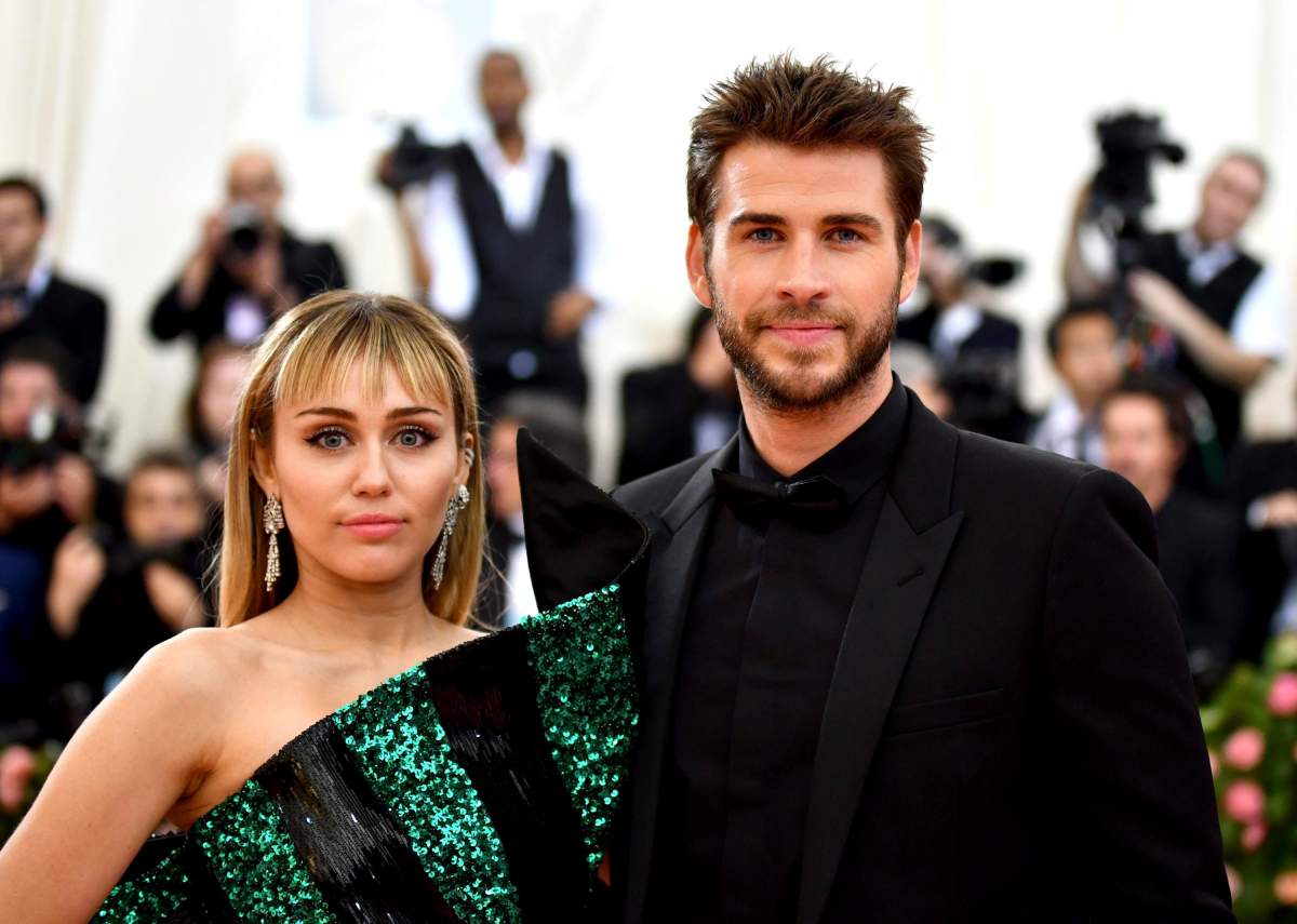 (L-R) Miley Cyrus and Liam Hemsworth attend The Metropolitan Museum of Art’s Costume Institute benefit gala celebrating the opening of the Camp: Notes on Fashion exhibition on May 6, 2019 in New York City.