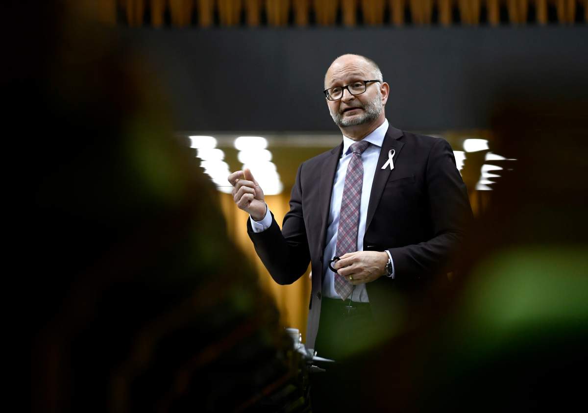 Minister of Justice and Attorney General of Canada David Lametti rises during a Committee of the Whole in the House of Commons on Parliament Hill in Ottawa on Tuesday, May 14, 2019. 