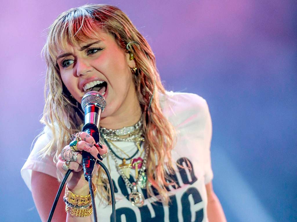 Miley Cyrus performing at the Orange Warsaw Festival 2019 in Warsaw, Poland, on June 1, 2019.