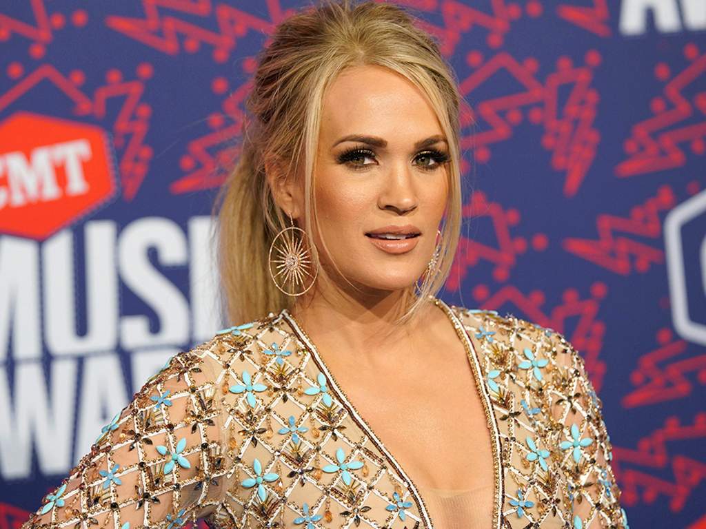In this June 6, 2019, file photo, Carrie Underwood arrives at the CMT Music Awards at the Bridgestone Arena in Nashville, Tenn.