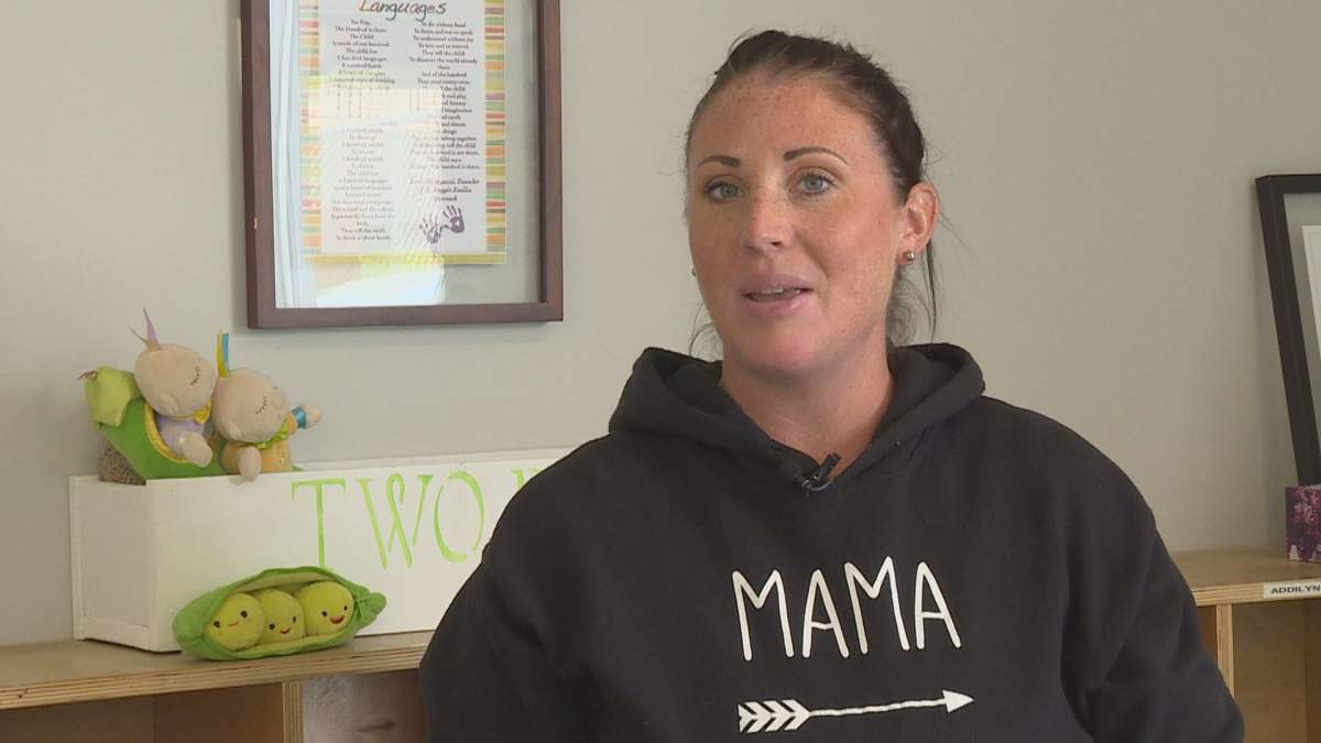 Kristen Armstrong, owner of Two Peas in a Pod child-care centre in Penticton, B.C. said low compensation is driving away prospective early childhood educators.