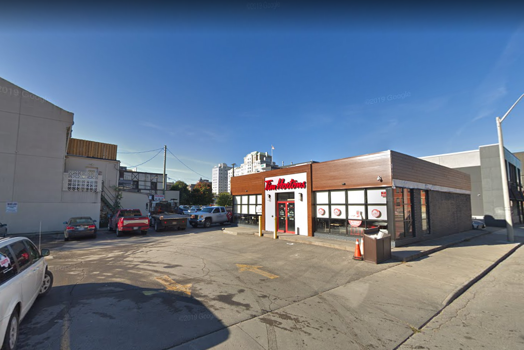 A man allegedly pointed a flare gun at customers while uttering threats inside a Tim Hortons at 80 John St S in Hamilton. Ont.