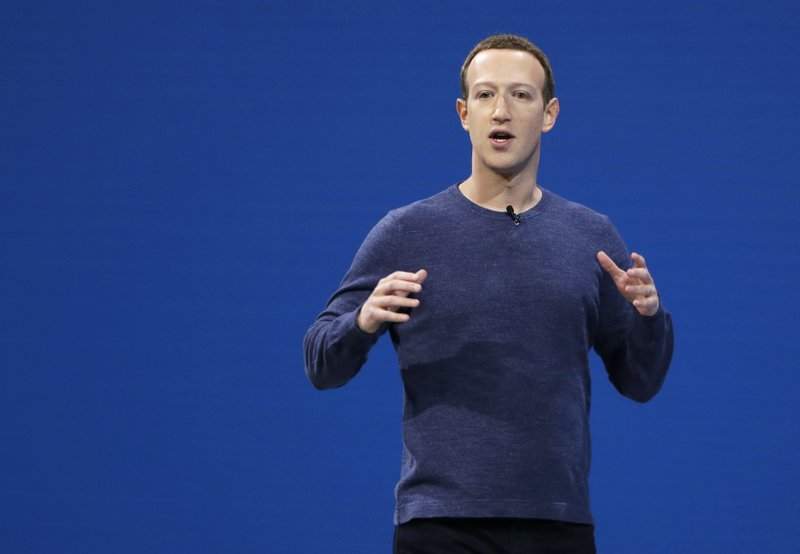 FILE - In this May 1, 2018, file photo, Facebook CEO Mark Zuckerberg makes the keynote speech at F8, Facebook's developer conference, in San Jose, Calif.