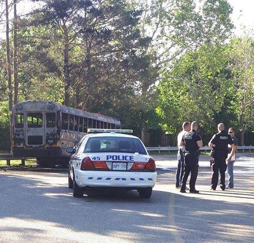 London police are appealing to the public for information as they investigate a blaze that tore through a school bus.